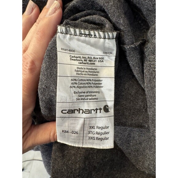 Carhartt K84 Henley T-Shirt Men’s 3XL Gray Short Sleeve Pocket Generac Logo - Picture 6 of 7